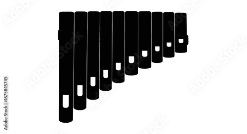 Black Silhouette of a Panpipe Instrument.