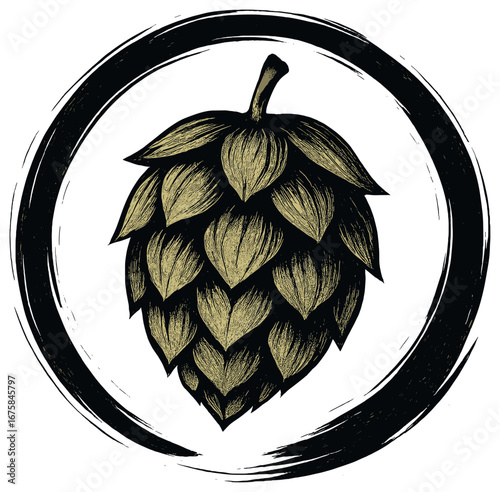 Beer brewing linear icon set. featuring hop, barley, malt, kettle, and bottle symbols