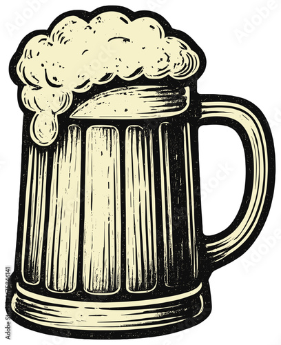 Beverage retro icon set. featuring beer, mug, and frothy foam designs