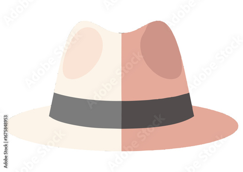 Black silhouette of a hat on white background for fashion and style concept