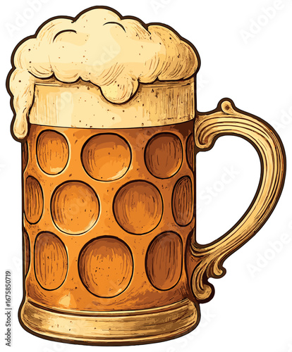 Beer themed 3d icon set. featuring pint, glass, mug, foam, and brew symbols