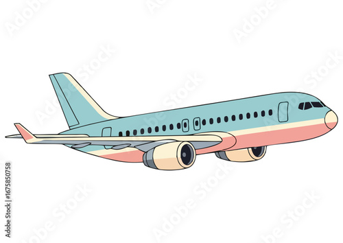 Black silhouette of an airplane on white background for aviation and travel concept