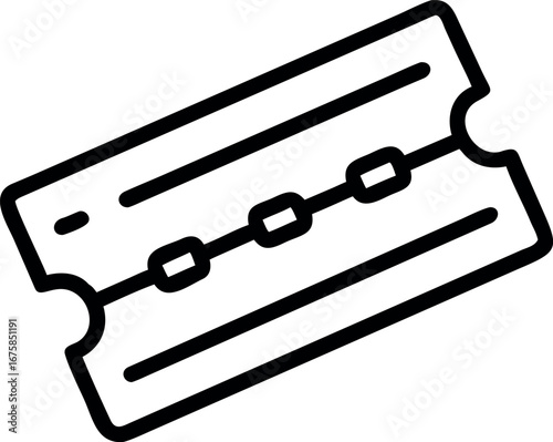 Vector art of stylized line drawing of a ticket