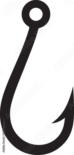 fishing hook logo silhouette vector, fishing hook logo icon silhouette