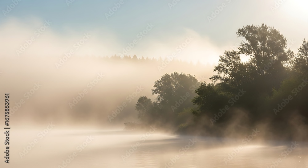 Fototapeta premium Misty Morning Landscape.