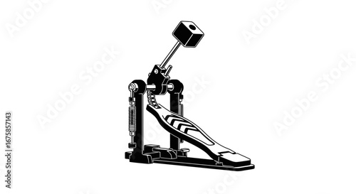 Bass Drum Pedal - Metal Foot Pedal for Drum Set, Musical Instrument Accessory.