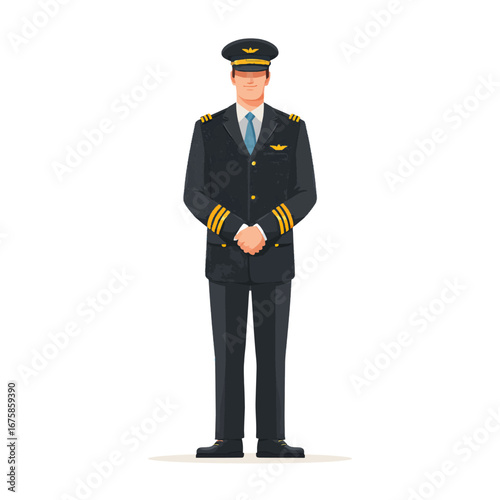 2D flat illustration of a pilot