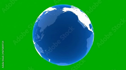 eco green rotating earth globe greenscreen background