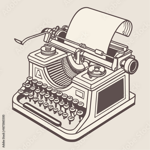 Vintage Typewriter Illustration