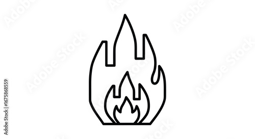 Stylized Outline of a Flame Icon.