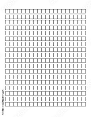 Korean Hangul Practice Grid with Square Cells for Writing Characters Korean language writing practice