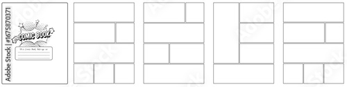 Comic book title graphic with blank ownership label vector