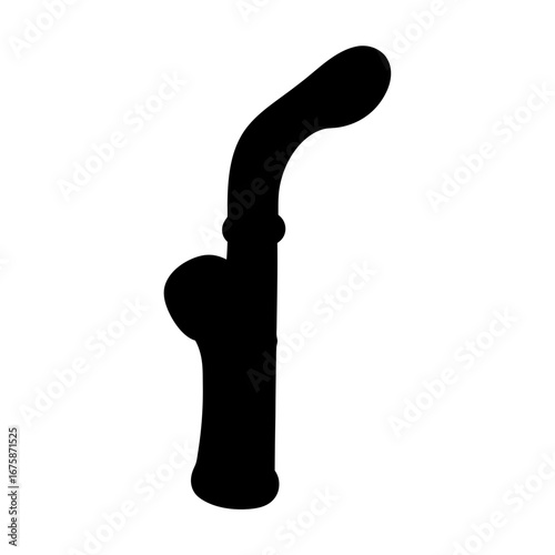 Silhouette of a bathroom or kitchen faucet, potentially vintage or modern