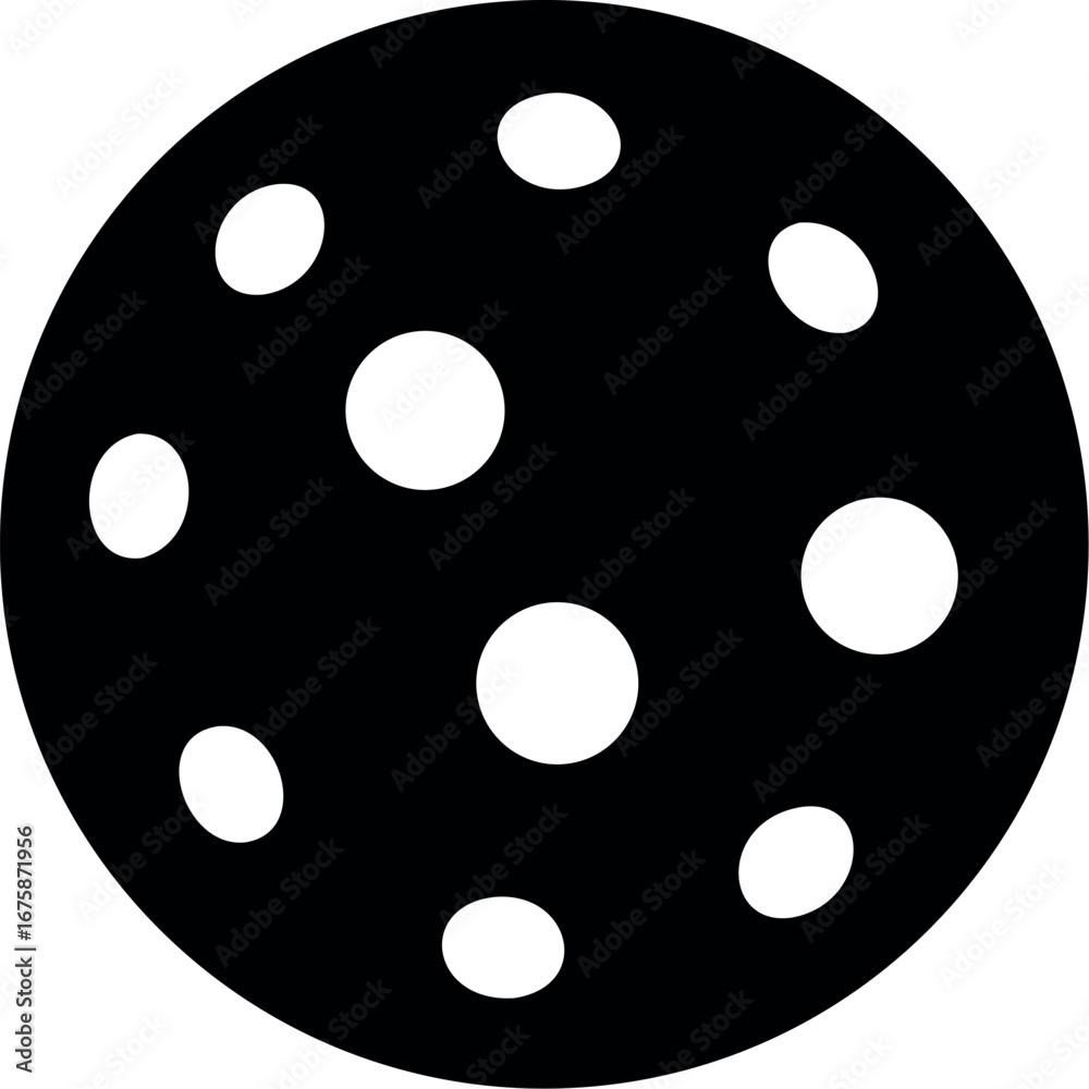 Fototapeta premium Pickleball ball with holes flat vector icon