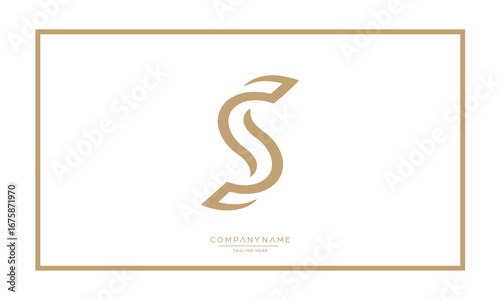 Alphabet letters S or SS logo monogram