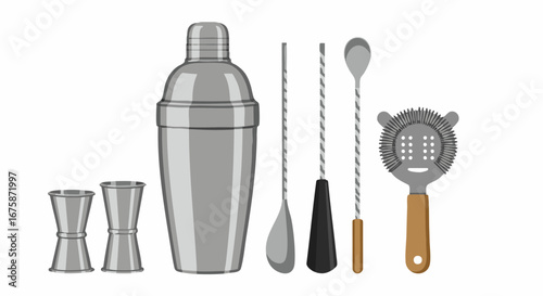 Cocktail Shaker and Bar Tools