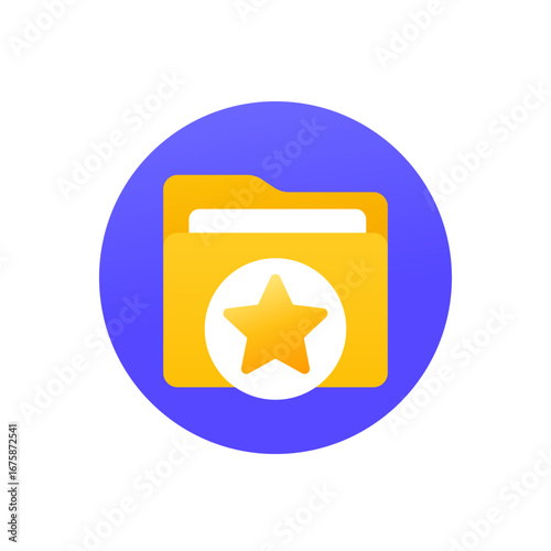 favorite folder icon, flat round design