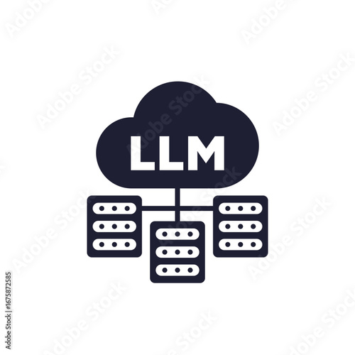LLM icon on white, hardware and infrastructure