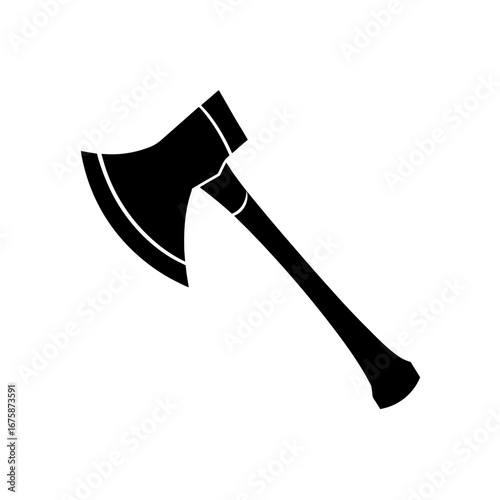 axe silhouette chopping tool vector icon