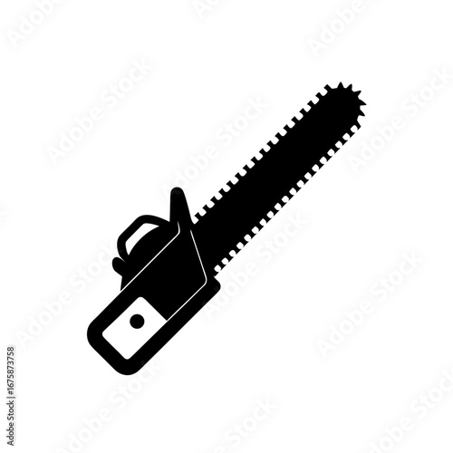 chainsaw silhouette hand tool vector icon