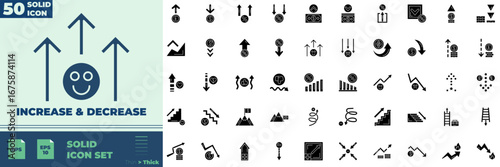 Increase And Decrease Editable Icons set. Vector illustration in modern thin line style of Increase And Decrease icons: decrease, chart, graph, etc