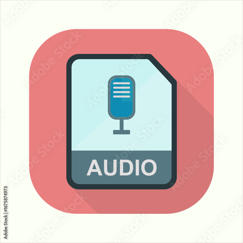 Illustration of a Audio icon. icon related to design elements. suitable for web site, app, user interfaces,element, printable etc. flat icon style. simple vector design editable