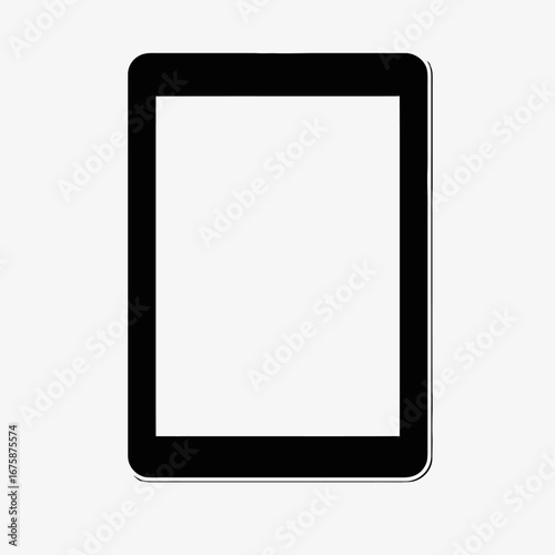 Clean modern tablet screen for mockup on isolated background silhouette