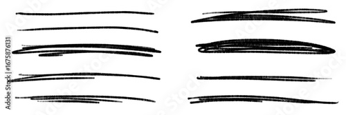 illustration: hand drawn various underline set in doodle or sketch skyle isolated on white or transparent png