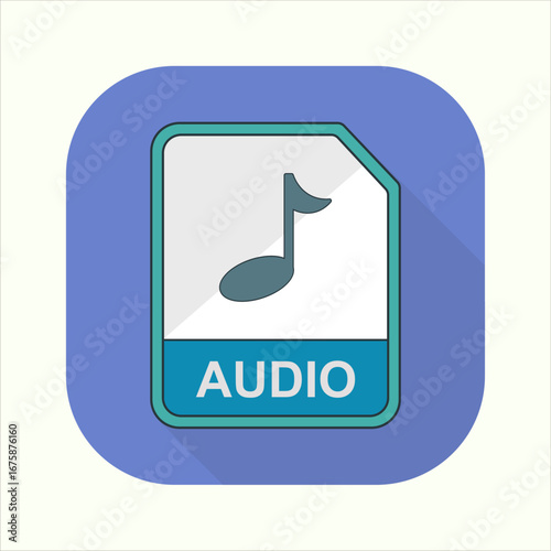 Illustration of a Audio icon. icon related to design elements. suitable for web site, app, user interfaces,element, printable etc. flat icon style. simple vector design editable