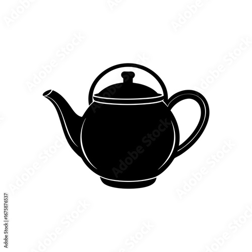 teapot silhouette kitchenware vector icon