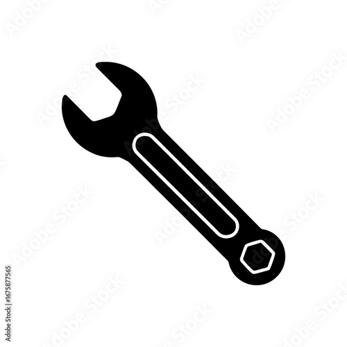 wrench silhouette repair tool vector icon