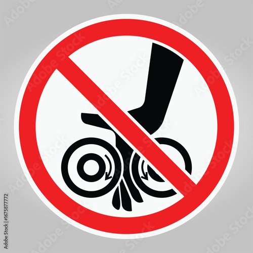 Prohibition Sign Against Touching Spinning Equipment or Objects