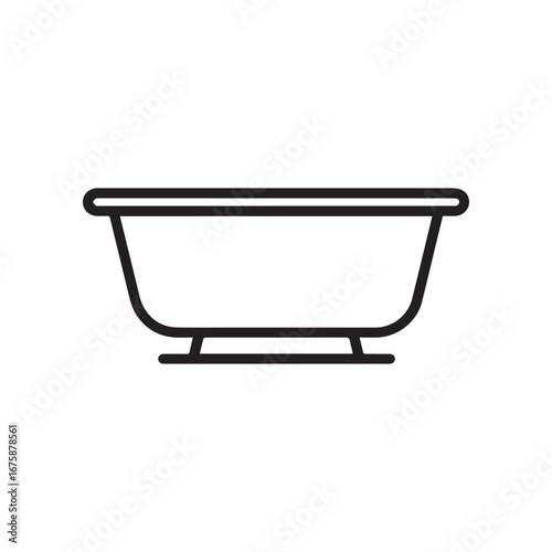 Minimalist Line Art of an Oval Basin with a Stand