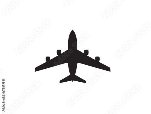 Contemporary airplane vector silhouette artwork for professional aviation theme