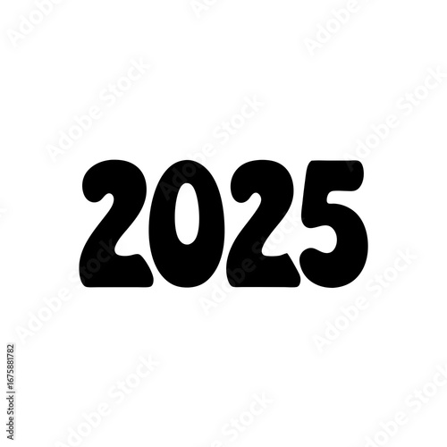The year 2025 in bold black font against a white backdrop