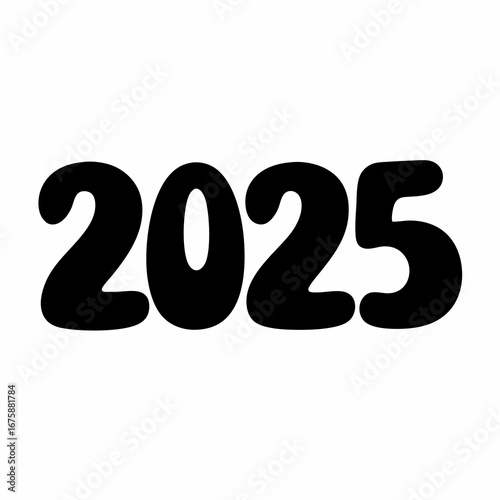 The year 2025 displayed in bold, rounded font for a modern feel