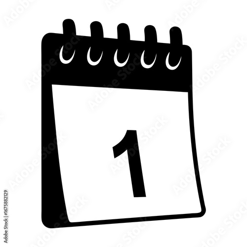 Calendar icon showing the first day of the month in simple style