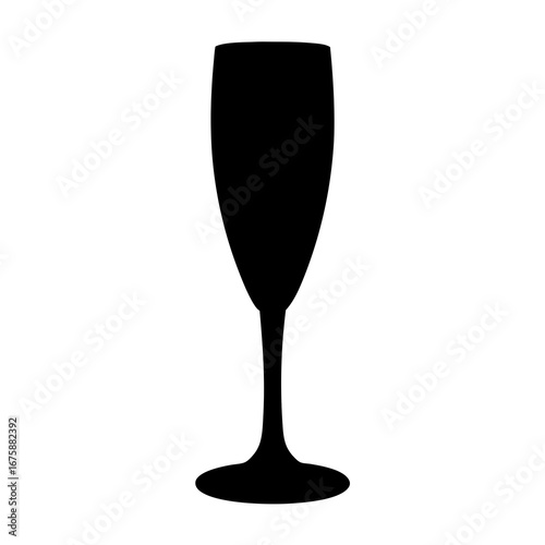 Elegant champagne flute silhouette on a clean white background highlighting minimalism