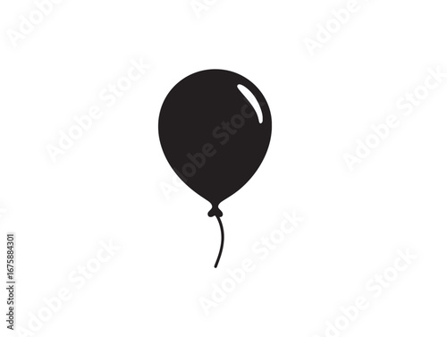 Charming balloon silhouette artwork illustration with vibrant festive design