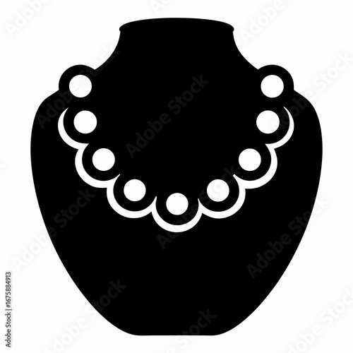 Elegant Necklace Display Stand with Circular Pearl Necklace Jewelry Design