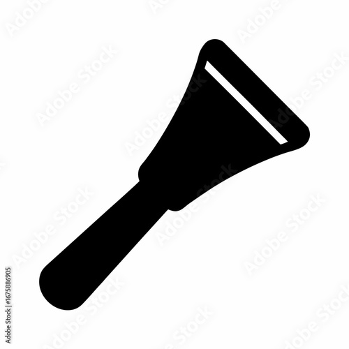 Black silhouette graphic illustration of a paint scraper tool for application