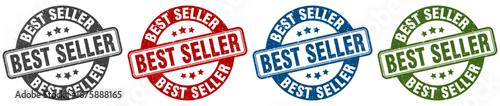 best seller stamp. best seller round stamp set isolated on white background