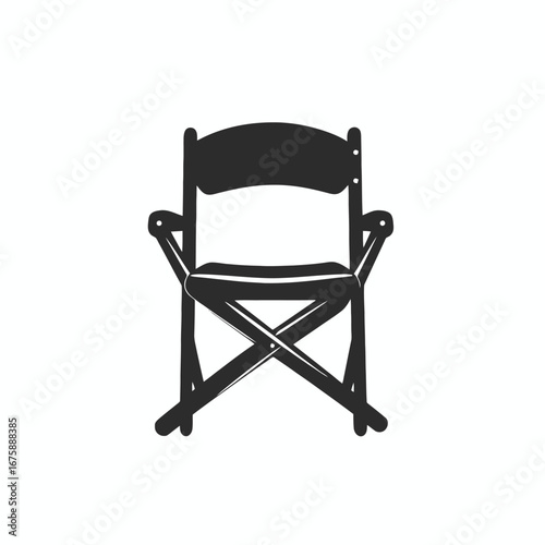 Iconic director's chair captured as an elegant and simple monochrome silhouette