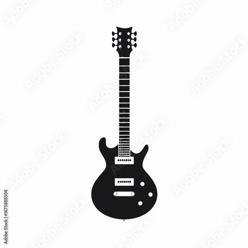 Electric guitar vector image of musical instrument iconic rock silhouette