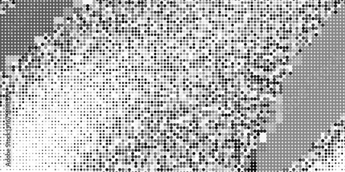 Dotted halftone gradient texture. Vanishing polka dot background. Repeating dots gradation pattern background. Black fading comic pop art overlay backdrop