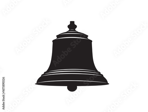 Minimal bell silhouette solid illustration artwork with elegant festive graphic look