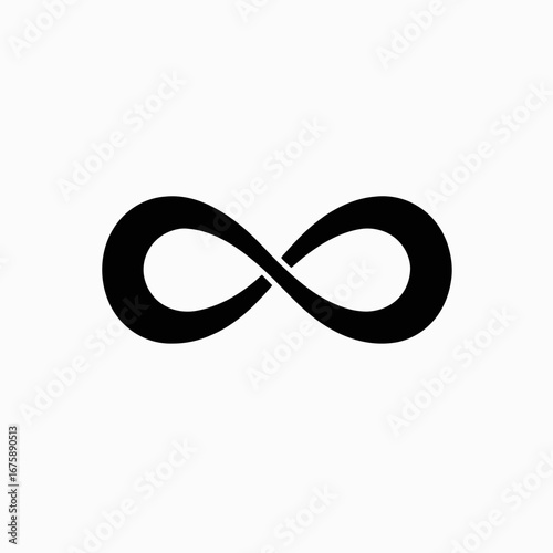 Everlasting iconic symbol represents unlimited potential, eternal black infinity silhouette