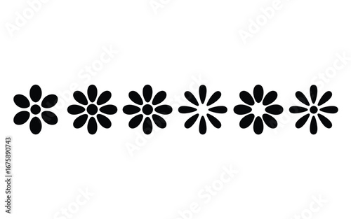 Collection of stylized black floral elements vector illustration perfect for decorative borders and design accents silhouette vector illustration white background