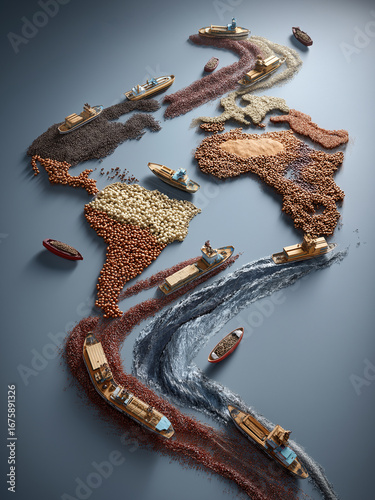 Global supply chain rare earth world map mining extraction metallic element ore renewable energy.