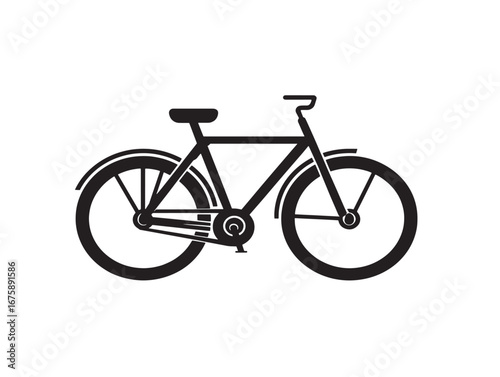 Sleek bicycle silhouette stock illustration artwork with urban eco transport theme